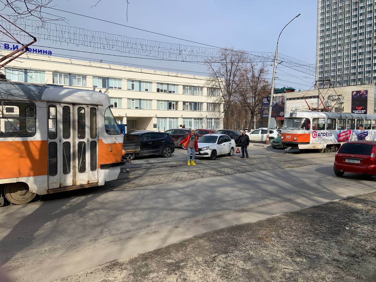 В центре Ульяновска парализовало движение трамваев