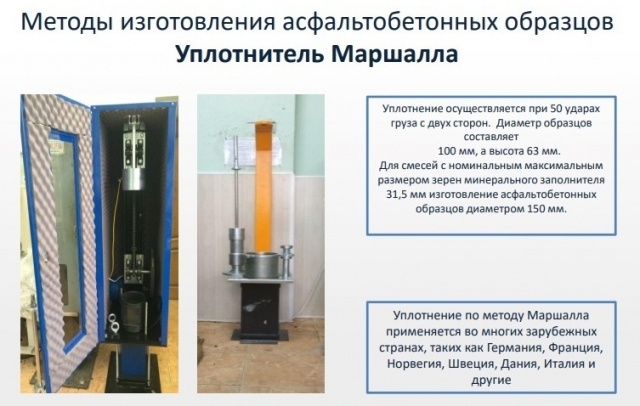 Метод приготовления образцов уплотнителем маршалла