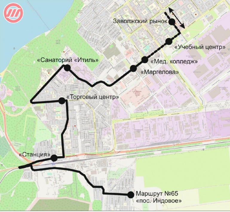 В Заволжье на время эстафеты автобус №65 поменяет маршрут