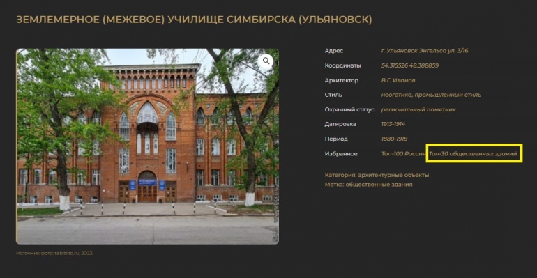 Ульяновское здание вошло в топ-100 готических мест России