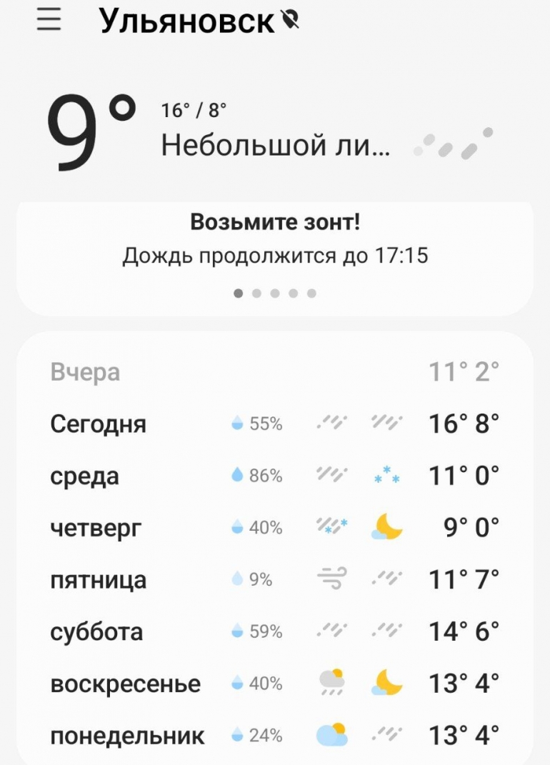 Дождь, снег, ветер, заморозки: мерзкая погода обосновалась в Ульяновске надолго