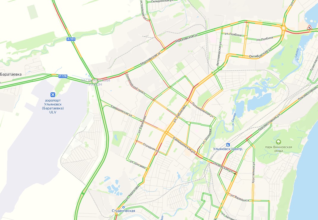 Семибалльные пробки в Ульяновске: стоят в Центре и Засвияжье / Новостной  портал Ульяновска / 73online.ru