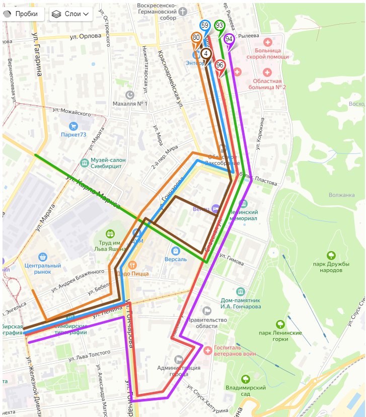 Схема маршруток ульяновск